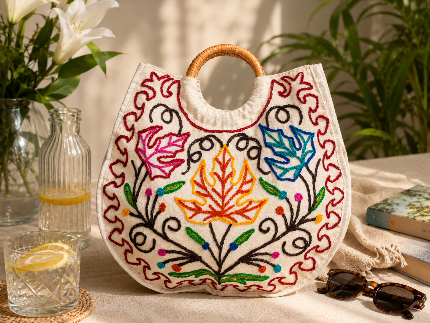 Chinar Bloom Bamboo Tote