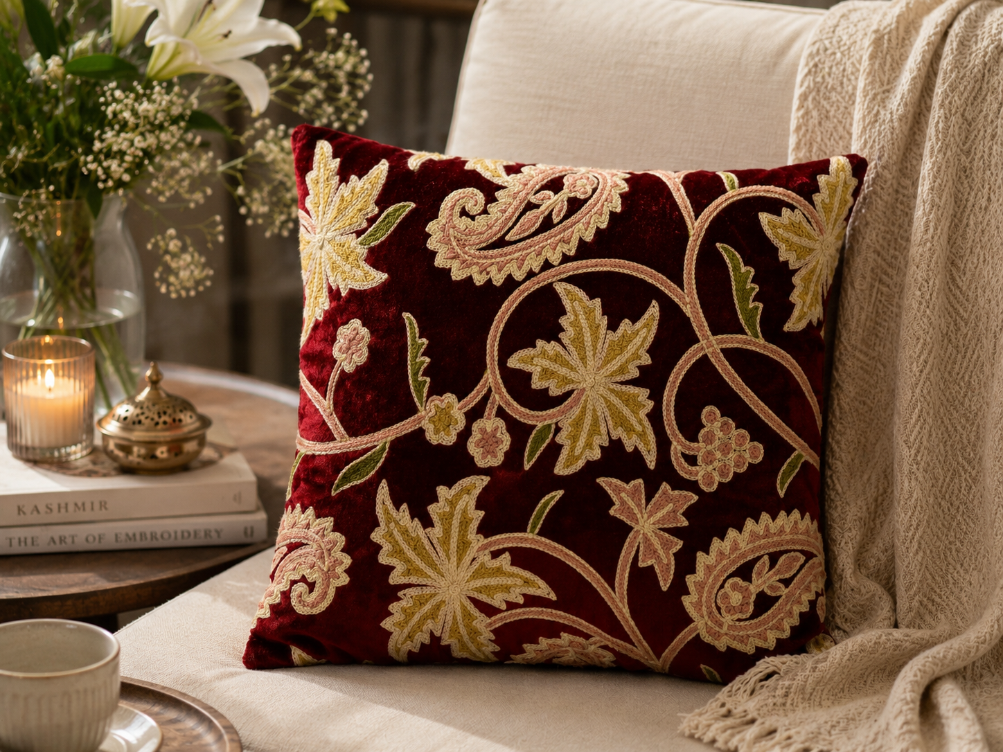 Chinar Velvet Cushion Cover