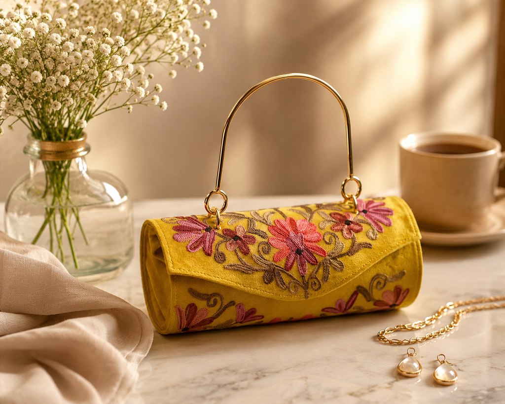 Zarbahaar Embroidered Barrel Bag