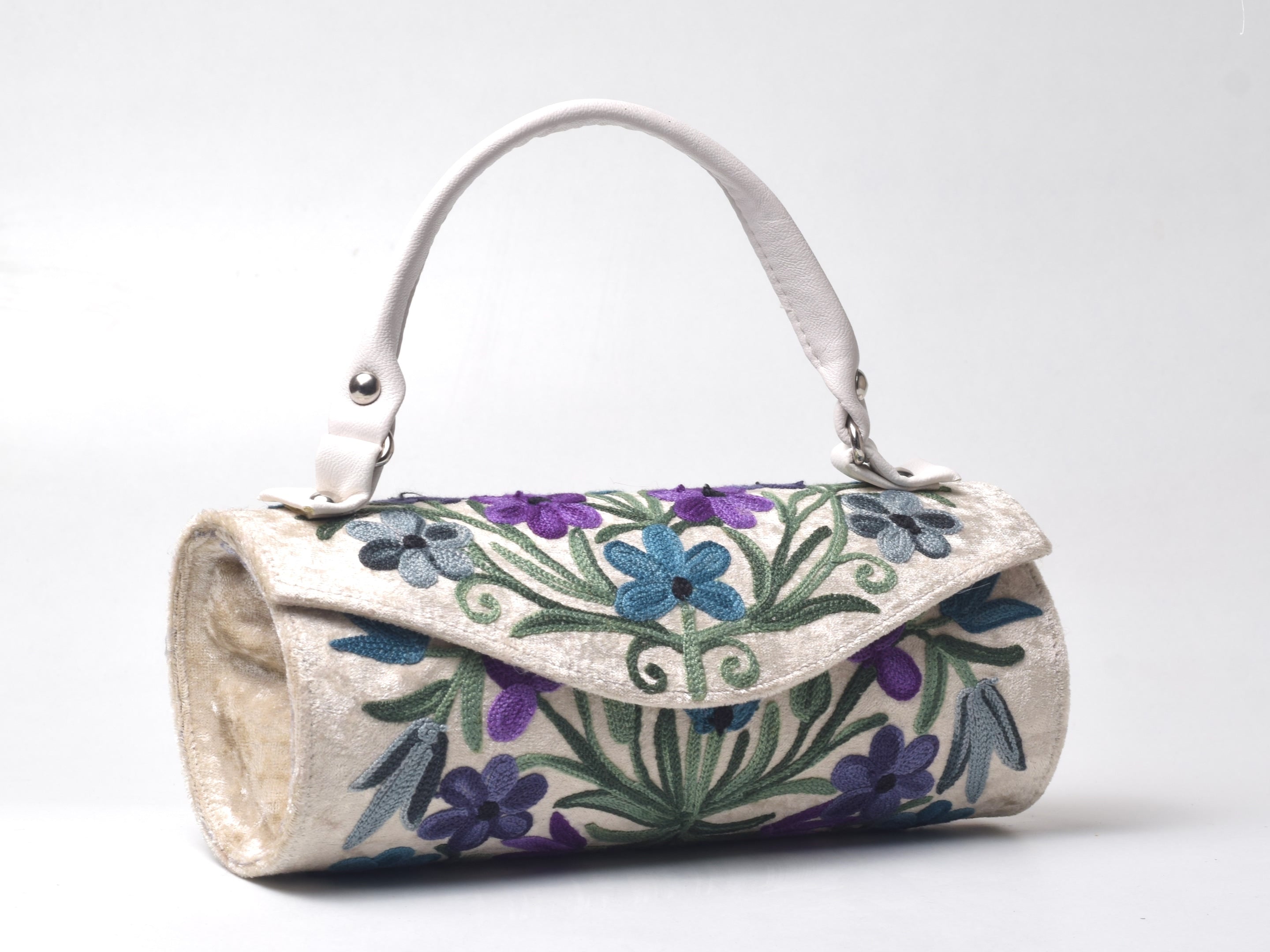Nargis Embroidered Barrel Bag
