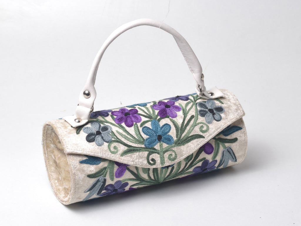 Nargis Embroidered Barrel Bag