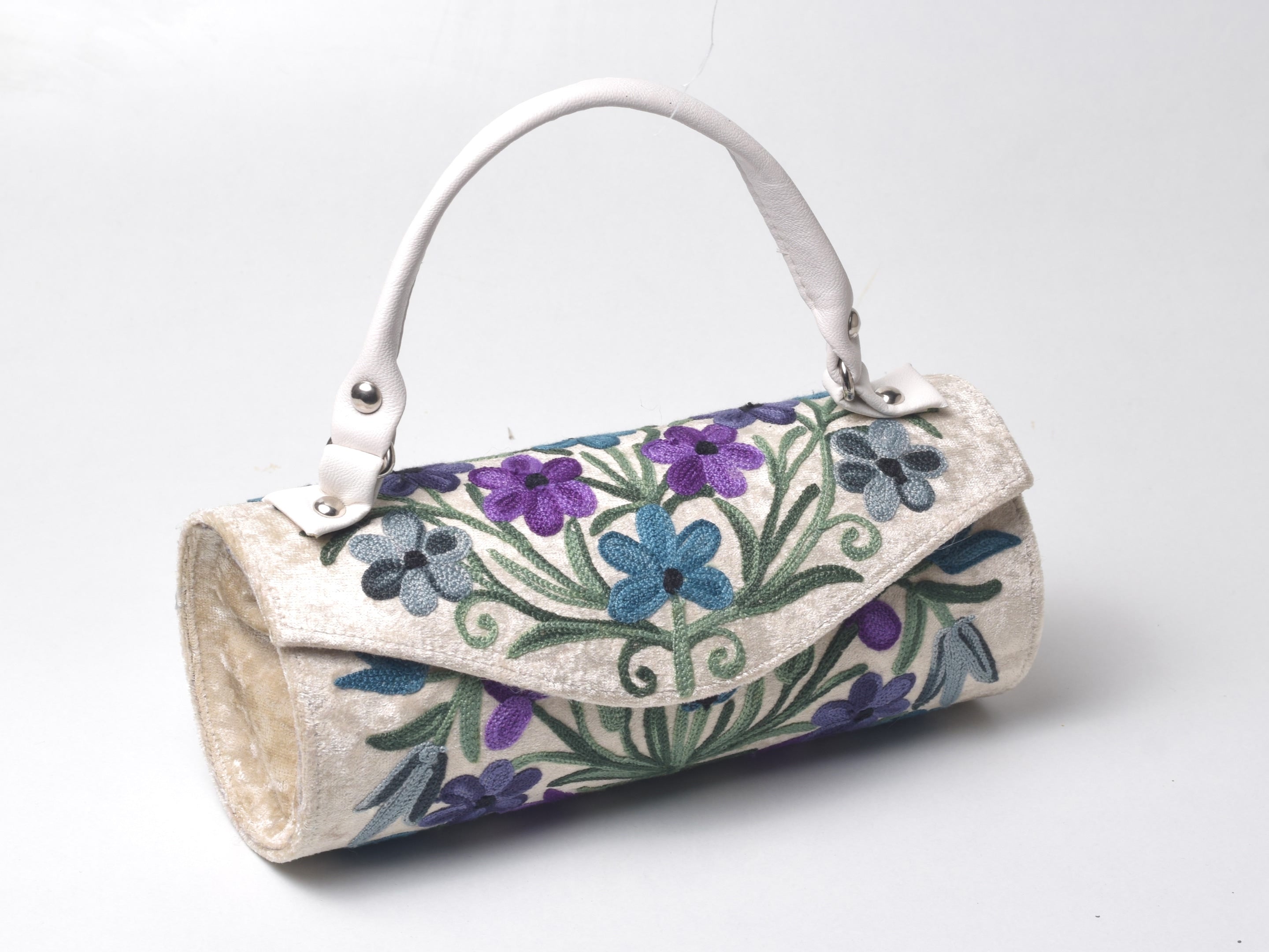 Nargis Embroidered Barrel Bag