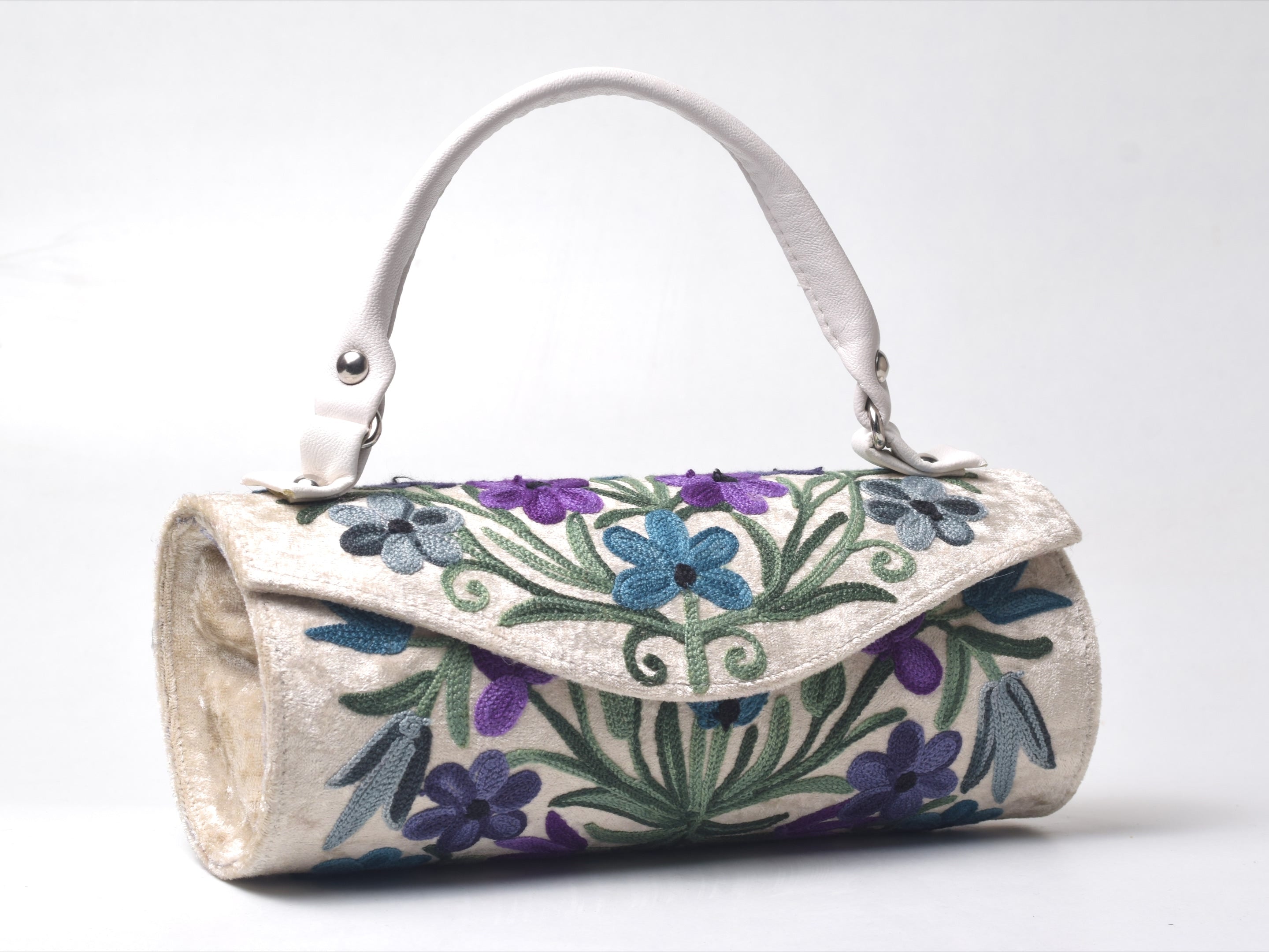 Nargis Embroidered Barrel Bag