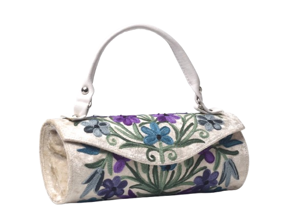 Nargis Embroidered Barrel Bag